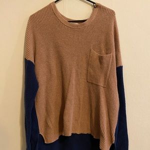 Madewell color block knit sweater.